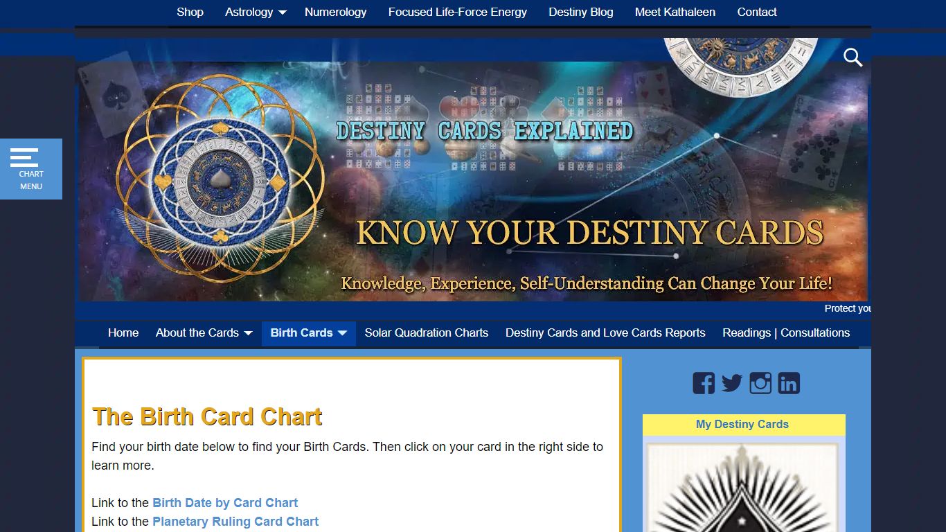 Birth Cards - KNOW YOUR DESTINY CARDS