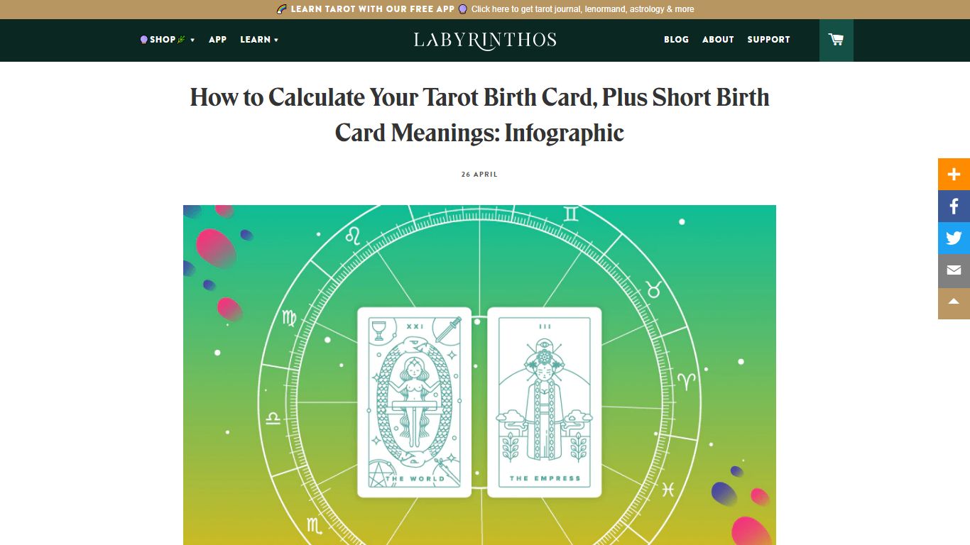 What's Your Tarot Birth Card? Plus Short Birth Card Meanings - Labyrinthos